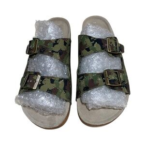 Skechers Sandals Bobs Green Cat Camouflage Print Sandals - Women’s 11